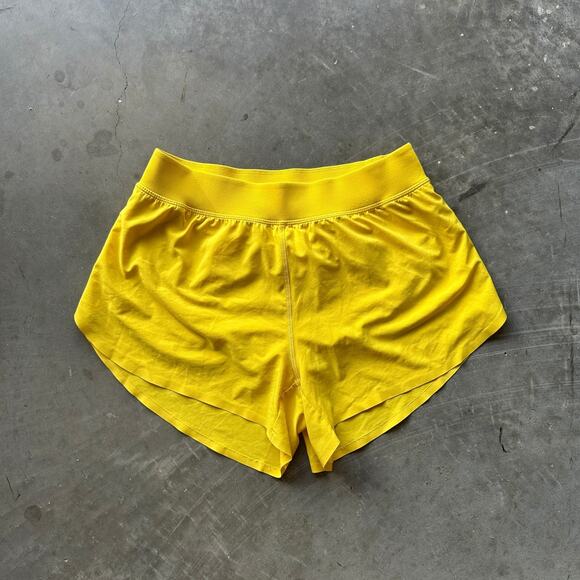 CRZ Yoga Dolphin Mid Rise Running Shorts Women’s Medium Bright Yellow Activewear - Picture 1 of 11